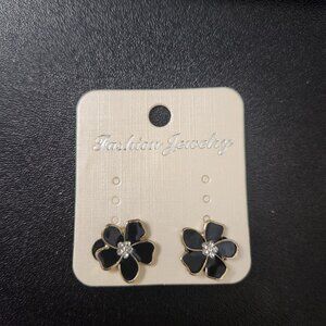 New Black Flower Earrings